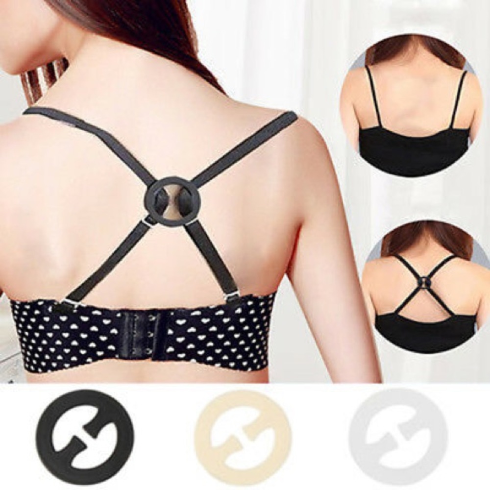 Three Bra Clasps (Clear, Tan, And Black)